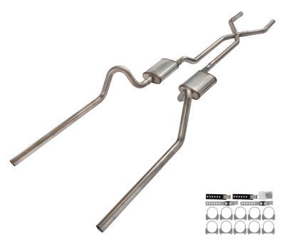 Pypes Street Pro Series Crossmember-Back  Stainless Exhaust System - X-Pipe - 2-1/2 in Diameter - Ford Fairlane 1966-71