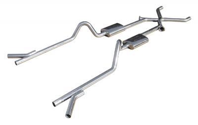 Pypes Race Pro Series Crossmember Back  Stainless Exhaust System - 2-1/2 in Diameter - Chevy Fullsize Car 1955-57