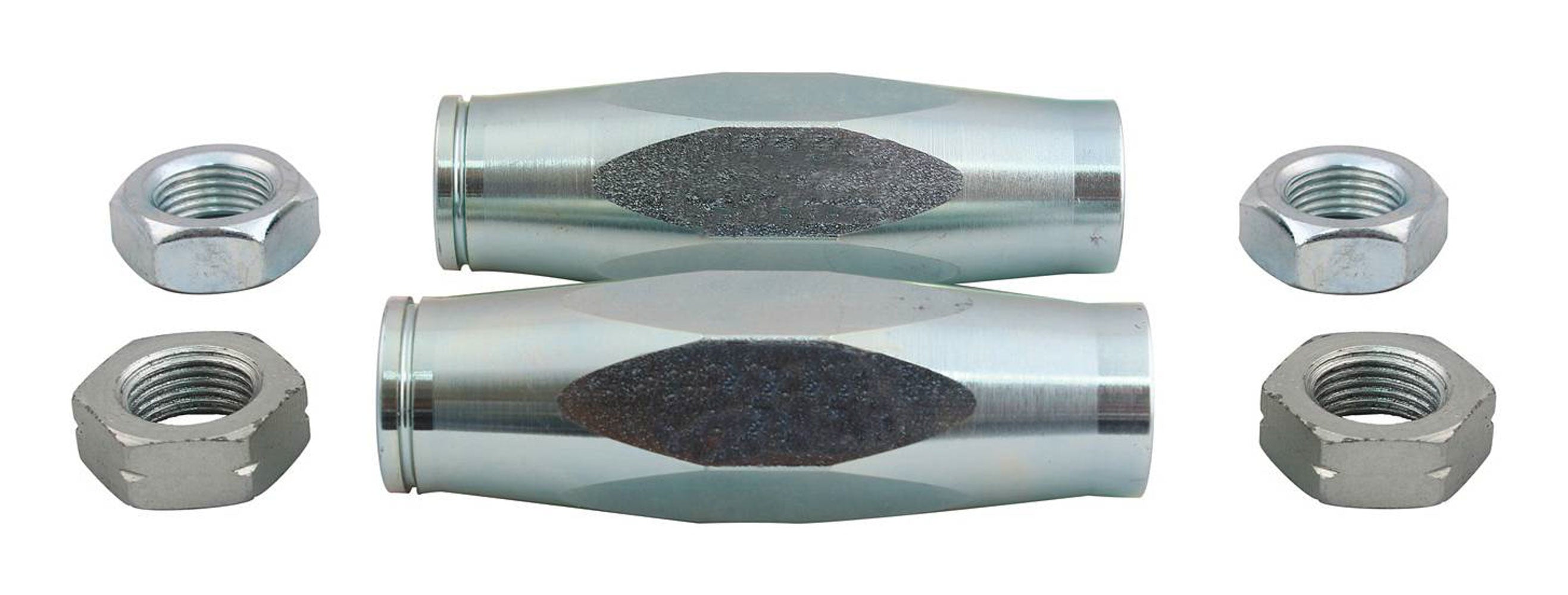 QA1 Steel Hex Tube Tie Rod Sleeve - 5/8-18 in Female to 11/16-18 in Female Thread - Zinc Plated - GM Fullsize Truck 1963-70 (Pair)