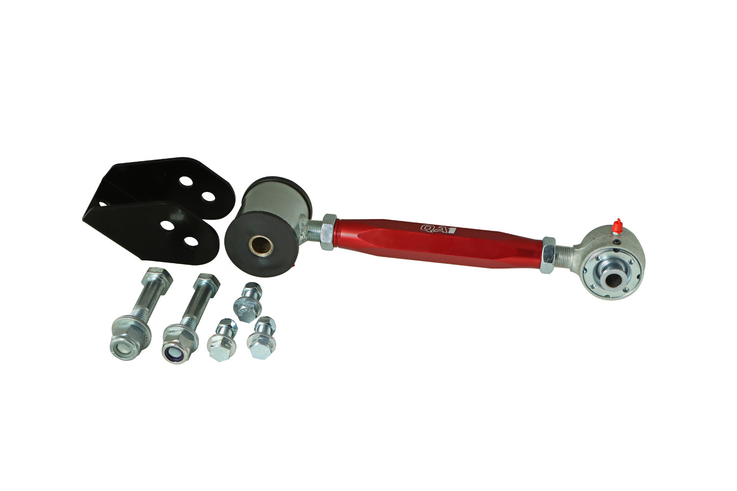 QA1 Rear Upper Trailing Arms - Tubular - Adjustable - Polyurethane Bushings - Red GM B-Body 1968-70