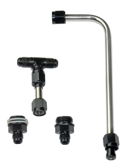 Quick Fuel Technology Carburetor Fuel Line - 6 AN Male Inlet - Dual 6 AN Female Outlets - Fittings Included - Black - Holley 4150