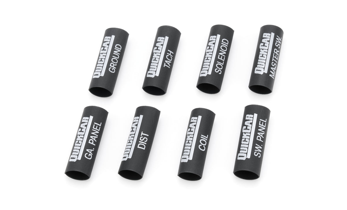 QuickCar Labeled Shrink Sleeve Tubing - Ignition Harness (Set of 8)