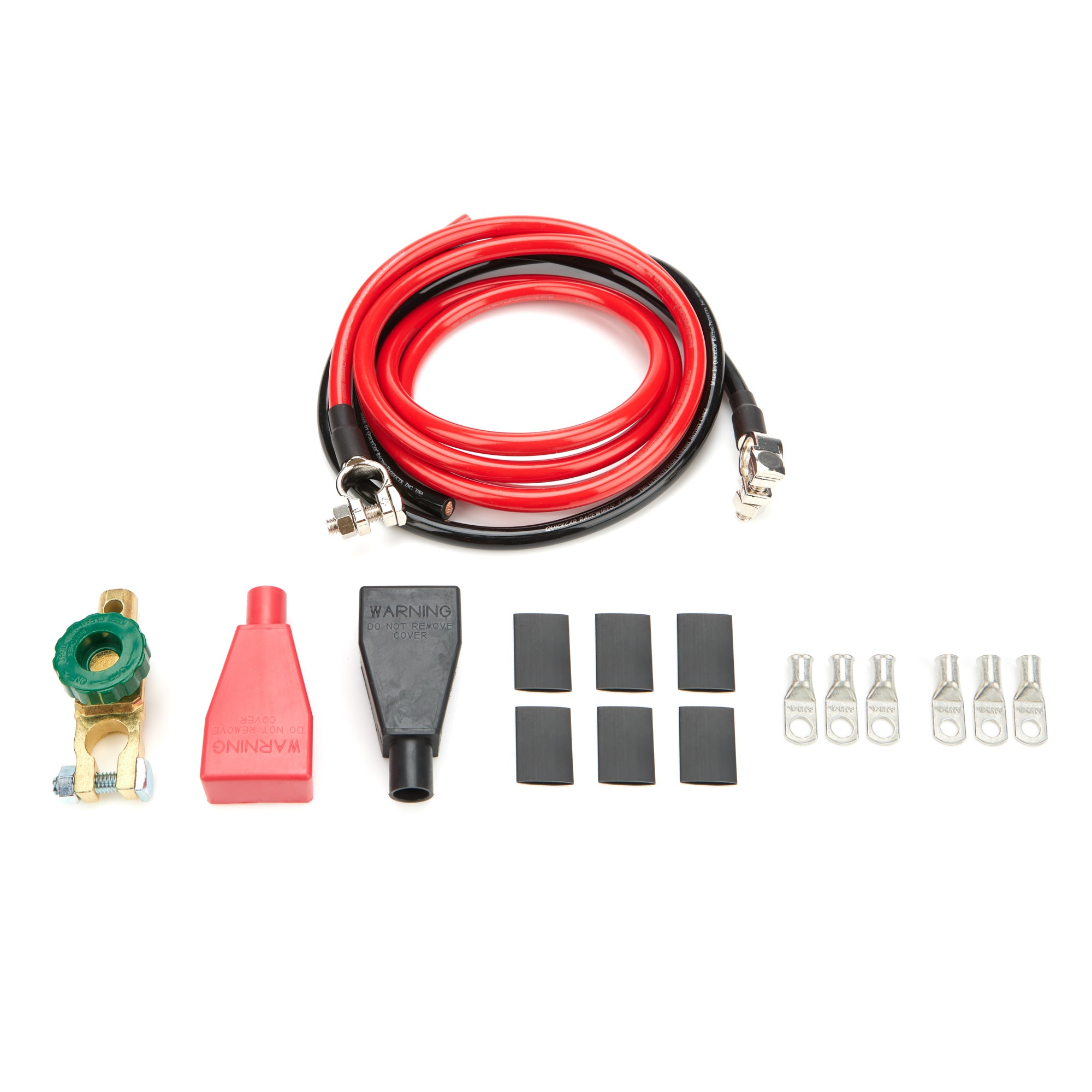 QuickCar 4 Gauge Battery Cable Kit - 6 ft Red / 3 ft Black