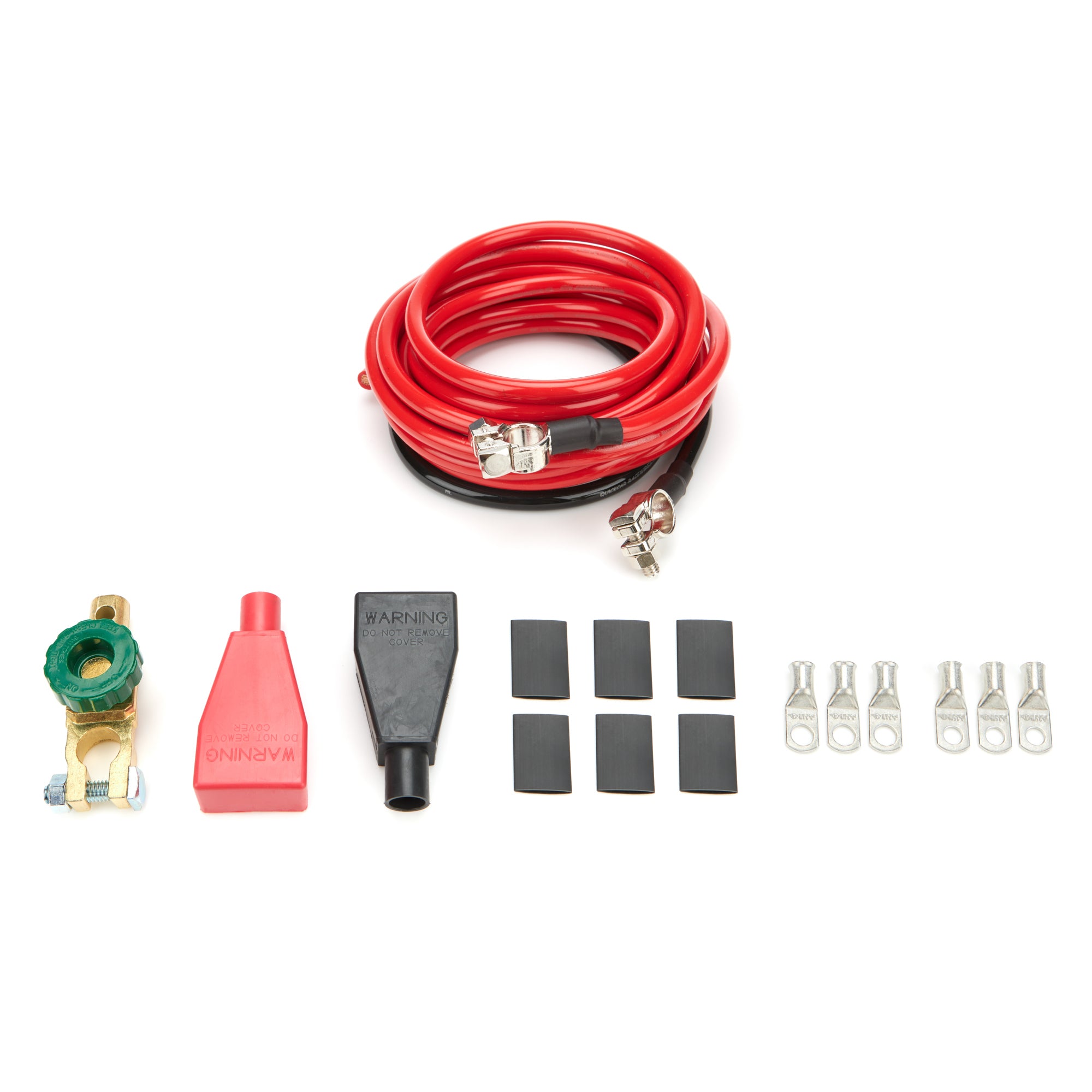 QuickCar 4 Gauge Battery Cable Kit - 15 ft Red / 2 ft Black