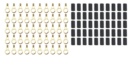 QuickCar Ring Terminal - 5/16 in Hole - 18-22 Gauge Wire - Heat Shrink (50 Pack)