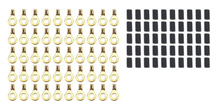 QuickCar Ring Terminal - 5/16 in Hole - 10-12 Gauge Wire - Heat Shrink (50 Pack)