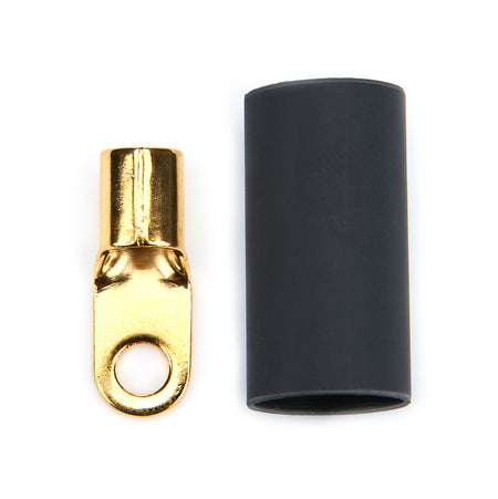 QuickCar Ring Terminal - 8 Gauge Wire - Number 8 Hole - Heat Shrink (Pair)