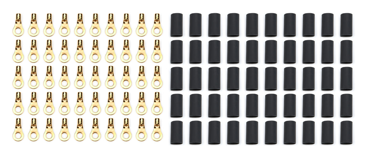 QuickCar Ring Terminal - #8 14-16 Gauge Wire - Heat Shrink (50 Pack)