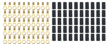 QuickCar Ring Terminal - 3/8 in Hole - 8-10 Gauge Wire - Heat Shrink (50 Pack)