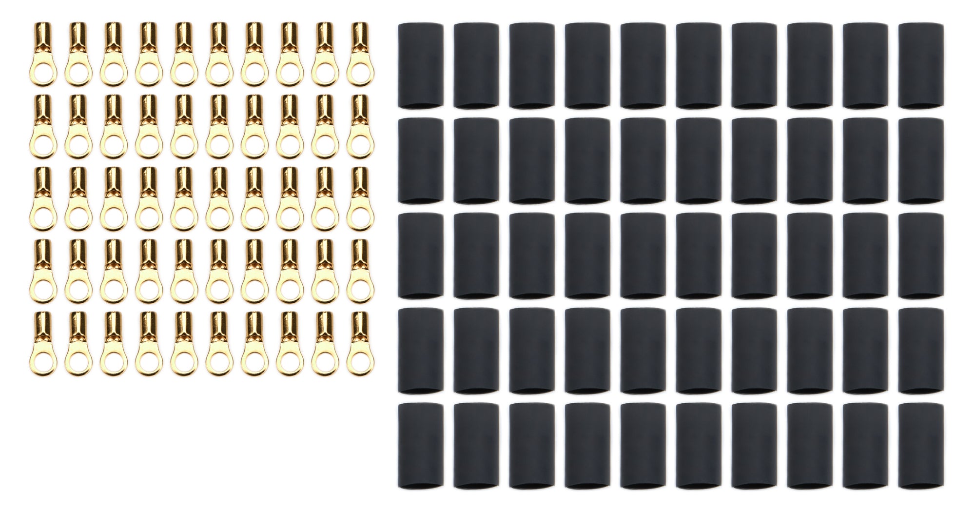 QuickCar Ring Terminal - #6 16-22 Gauge Wire - Heat Shrink (50 Pack)