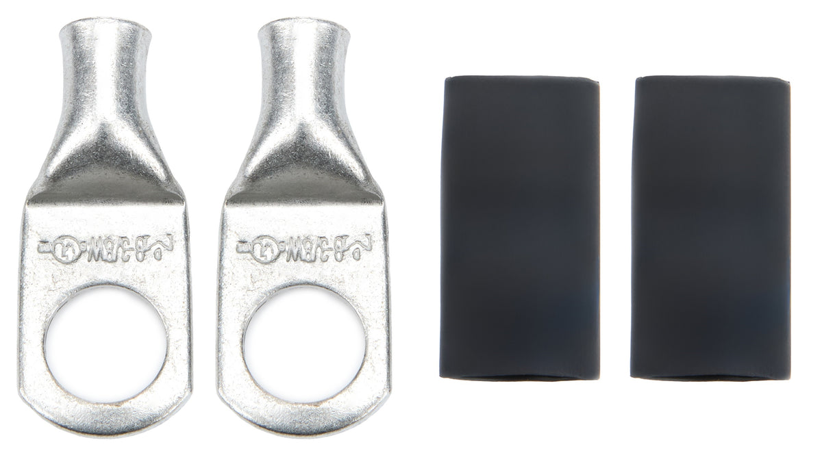 QuickCar Ring Terminal - 8 Gauge Wire - 3/8 in Hole - Heat Shrink (Pair)