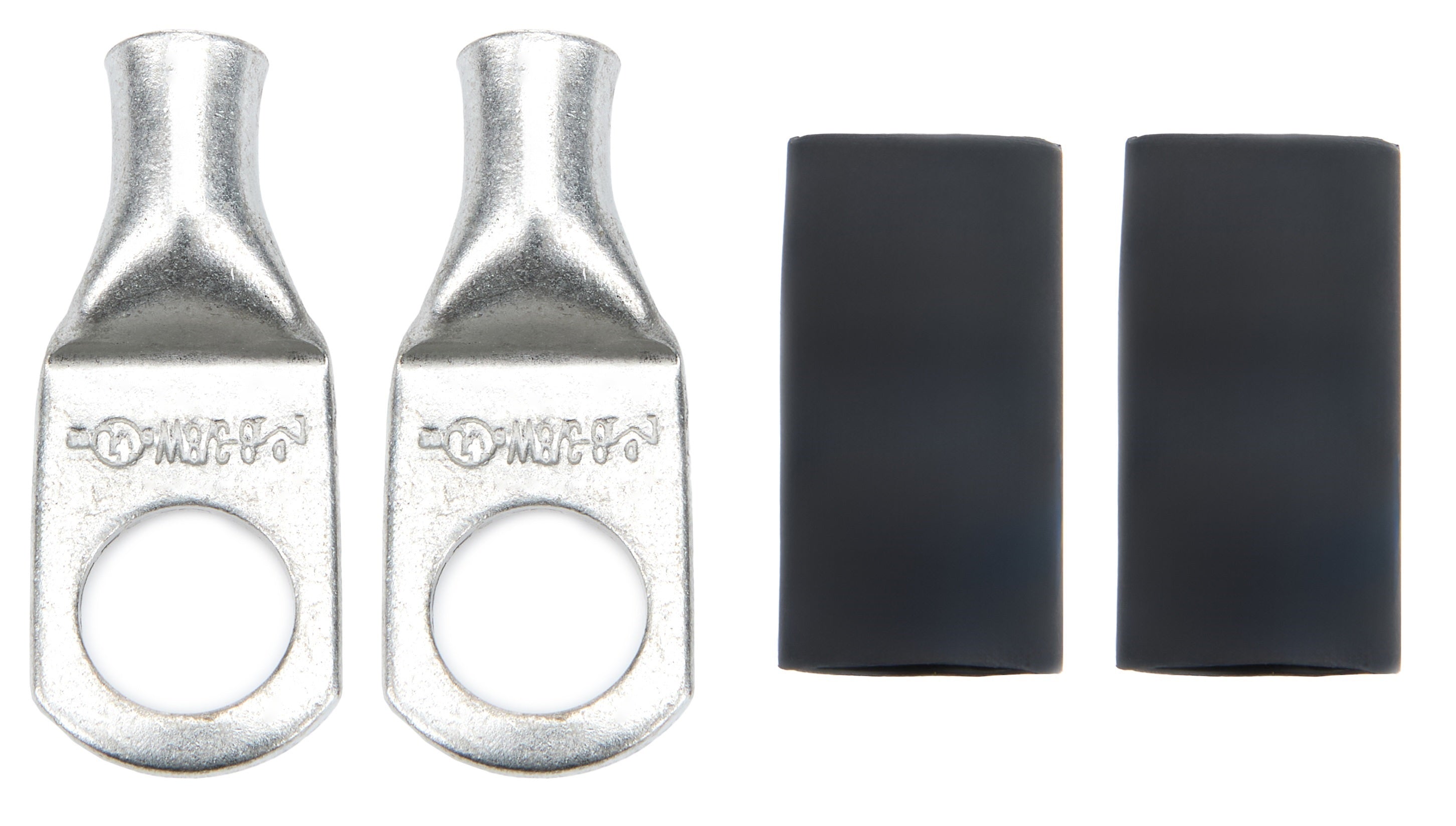 QuickCar Ring Terminal - 8 Gauge Wire - 3/8 in Hole - Heat Shrink (Pair)