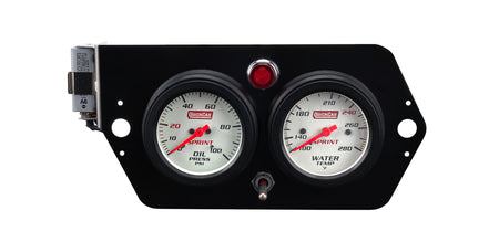 QuickCar Sprint Car Gauge Panel - White Face - Magneto Switch