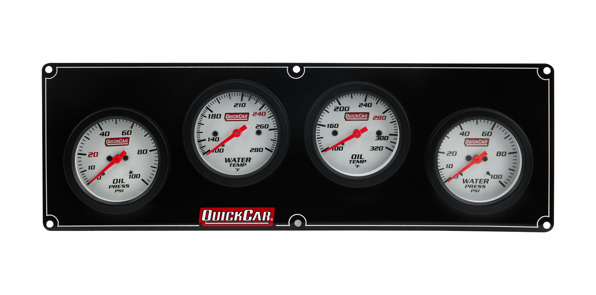 QuickCar Extreme Gauge Panel w/ Warning Light - 2-5/8 in Diameter - White Face 61-7023