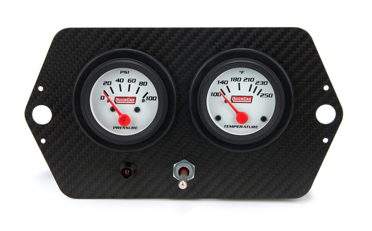 QuickCar Gauge Panel - 2-1/16 in Diameter - White Face