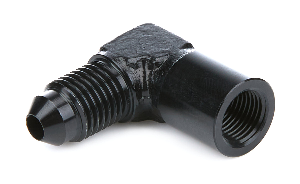 QuickCar 90 Degree 4 AN Male to 1/8 in NPT Gauge Port Gauge Adapter Fitting - Blue