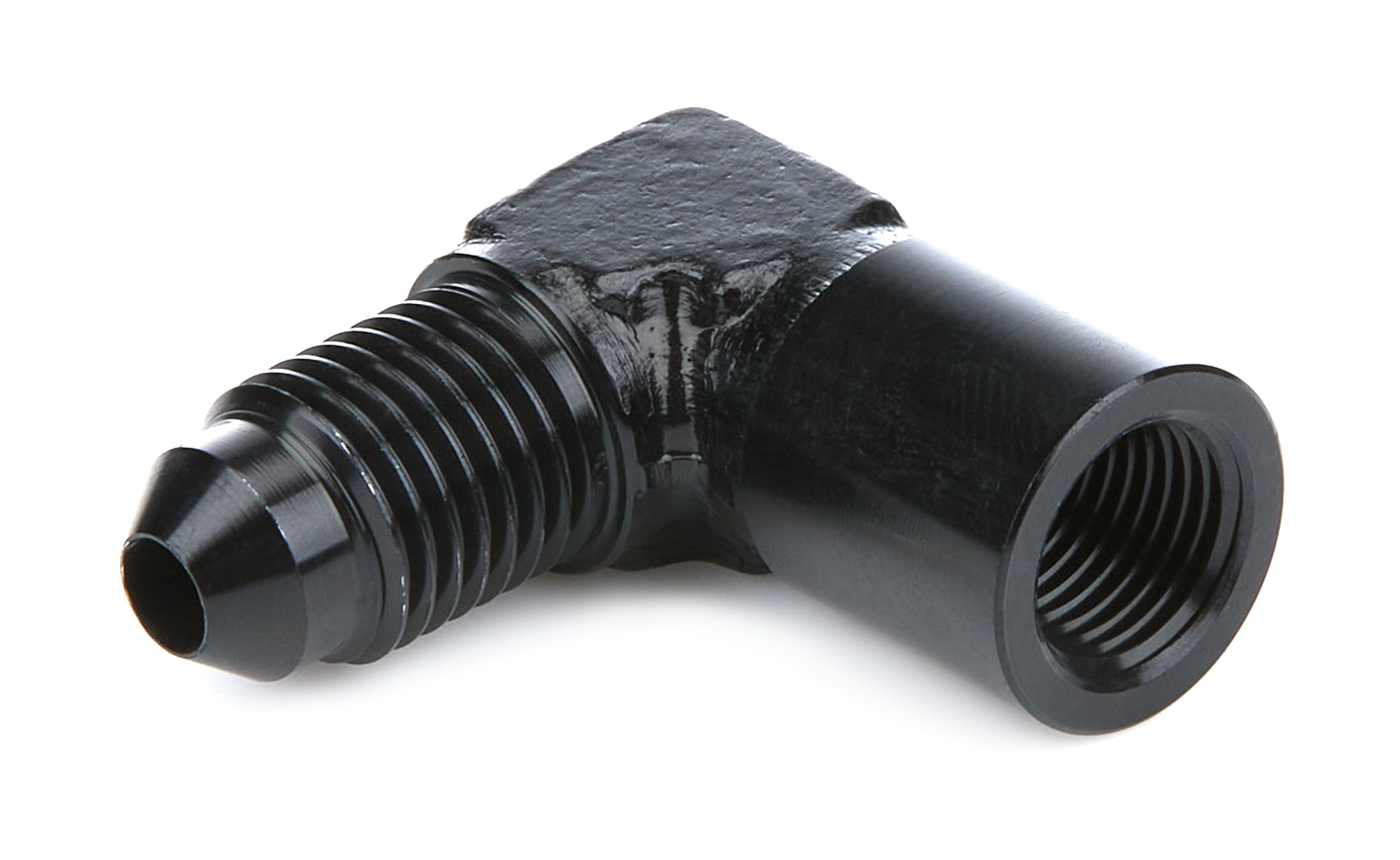 QuickCar 90 Degree 4 AN Male to 1/8 in NPT Gauge Port Gauge Adapter Fitting - Blue