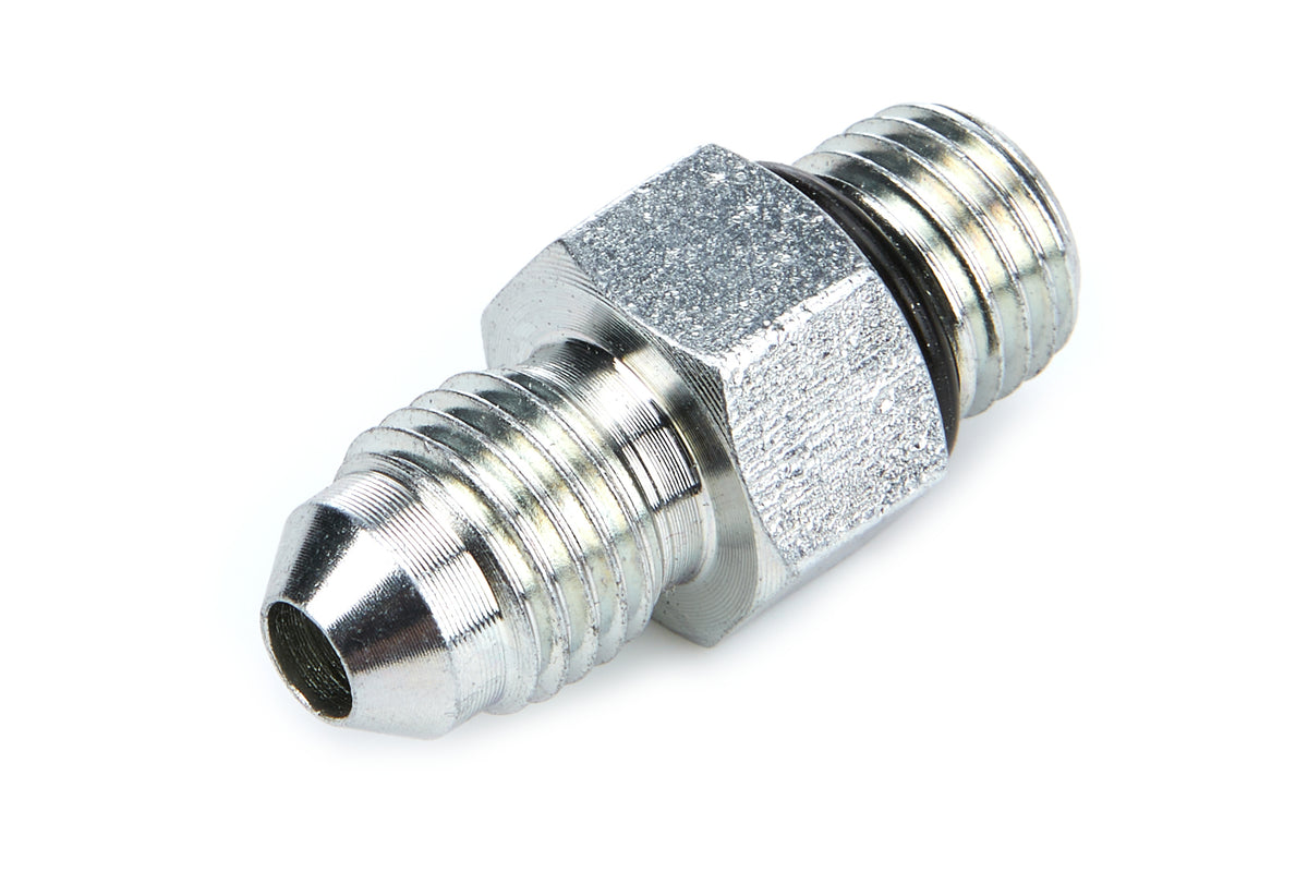 QuickCar Straight 4 AN Male to 4 AN Male O-Ring Steel Fitting - Zinc Plated