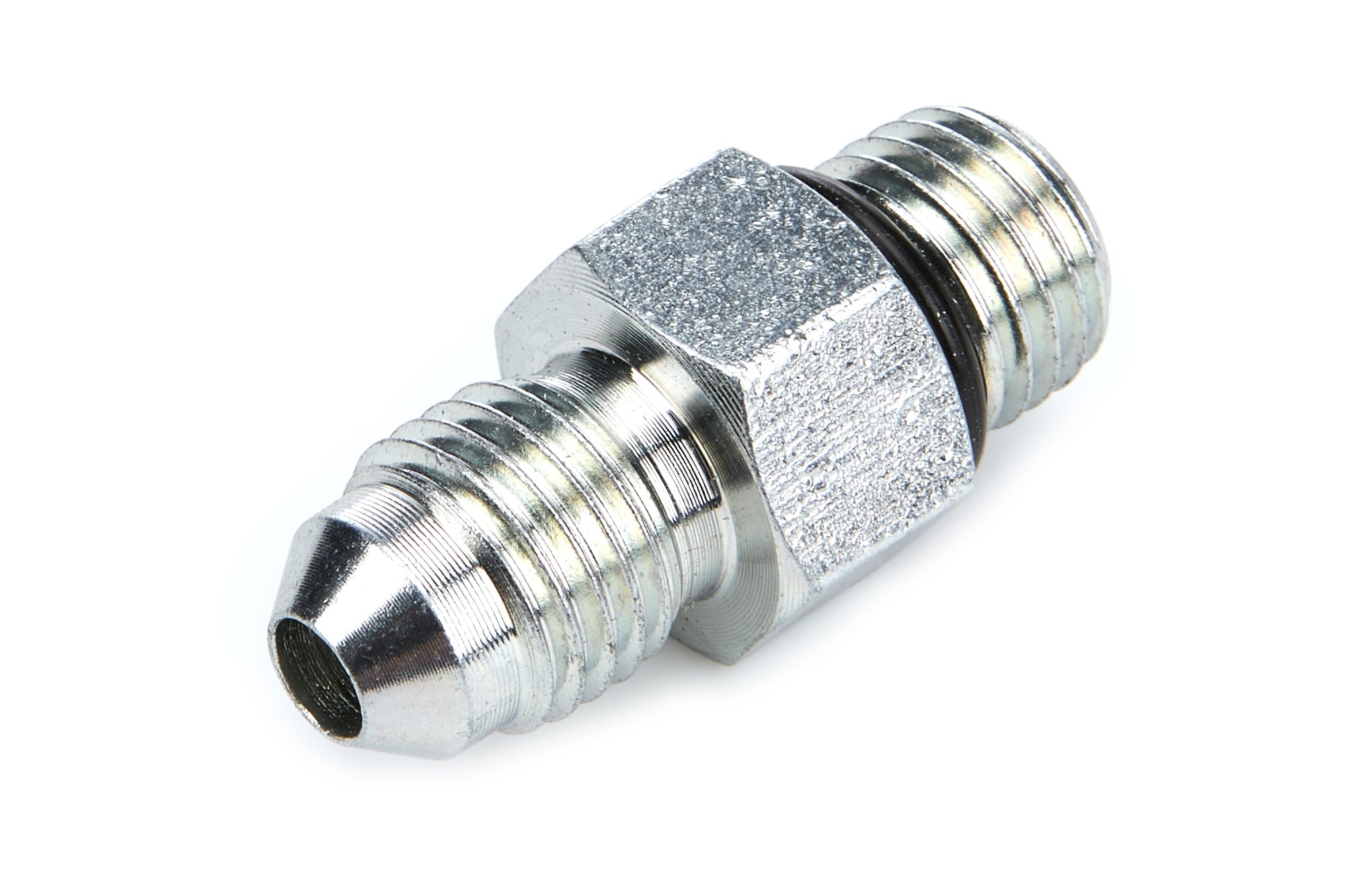 QuickCar Straight 4 AN Male to 4 AN Male O-Ring Steel Fitting - Zinc Plated