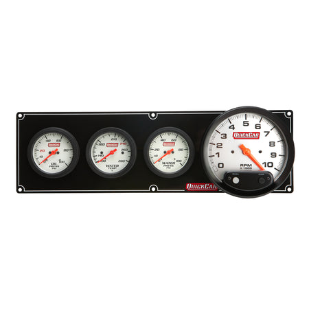 QuickCar Extreme Gauge Panel w/ 5 in Tach & Warning Light - 2-5/8 in Diameter - White Face 61-7746
