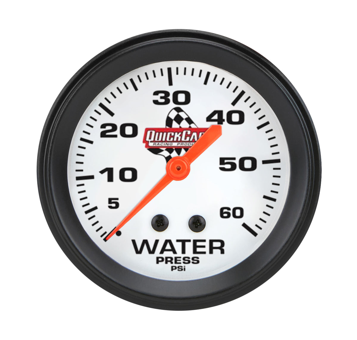 QuickCar Legend Series Water Pressure Gauge - 0-60 psi - Full Sweep - 2-5/8 in Diameter - White Face