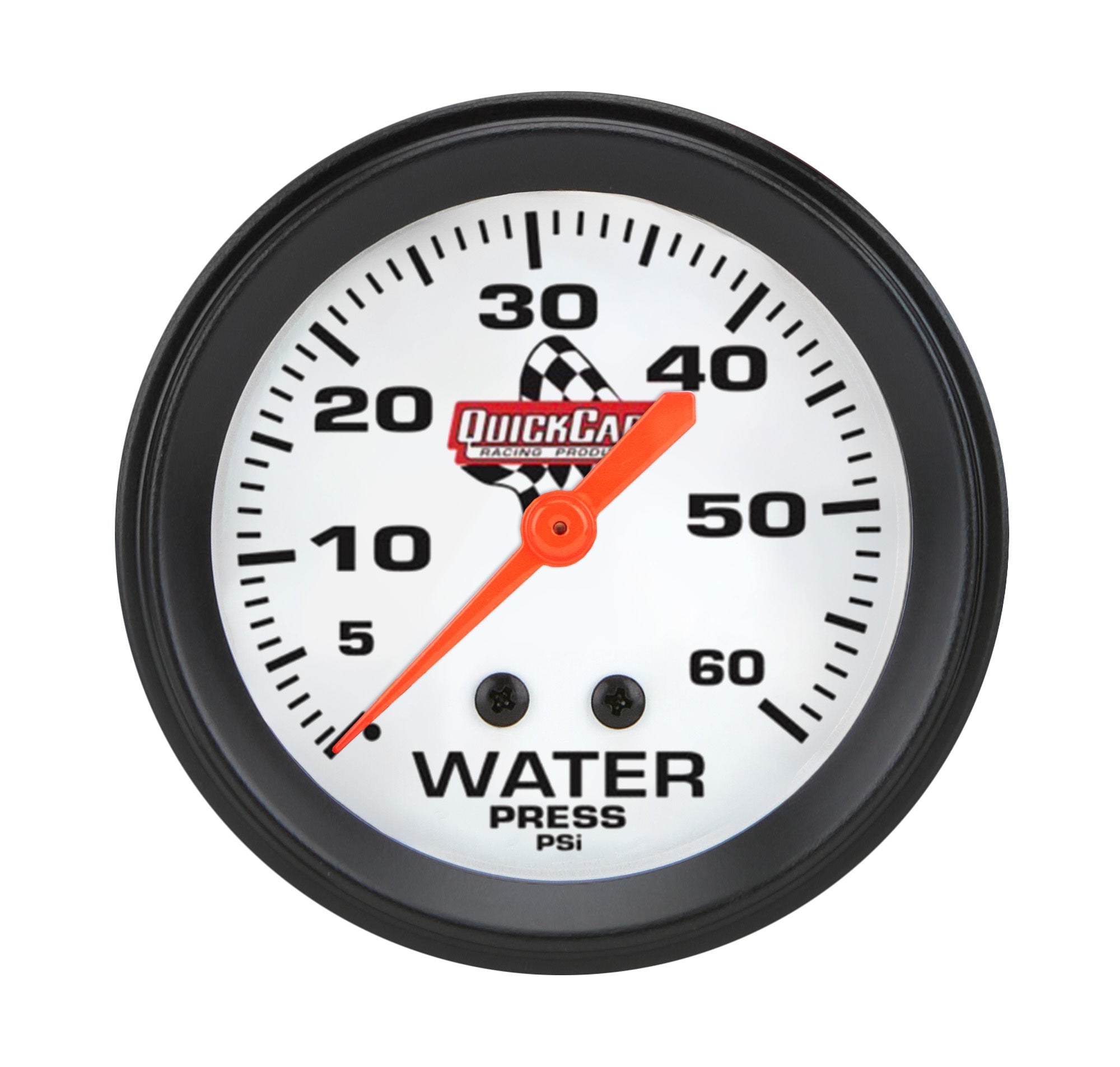 QuickCar Legend Series Water Pressure Gauge - 0-60 psi - Full Sweep - 2-5/8 in Diameter - White Face