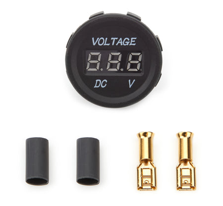 QuickCar Voltmeter - 8-18V - 1-3/8 in Diameter - Black Face