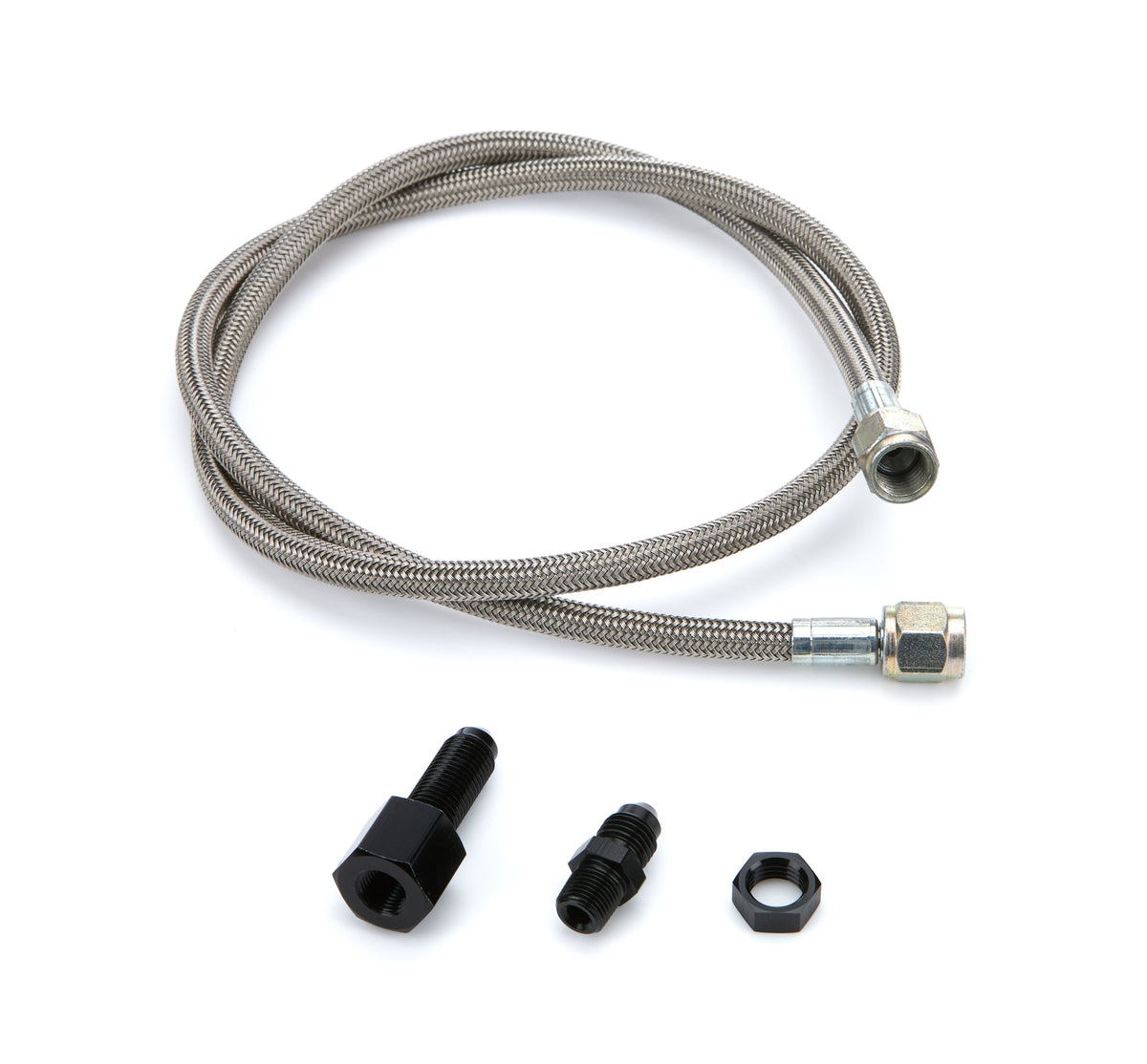 QuickCar Braided Stainless PTFE Gauge Line Kit - 4 AN - 36 in Long - Braided Stainless