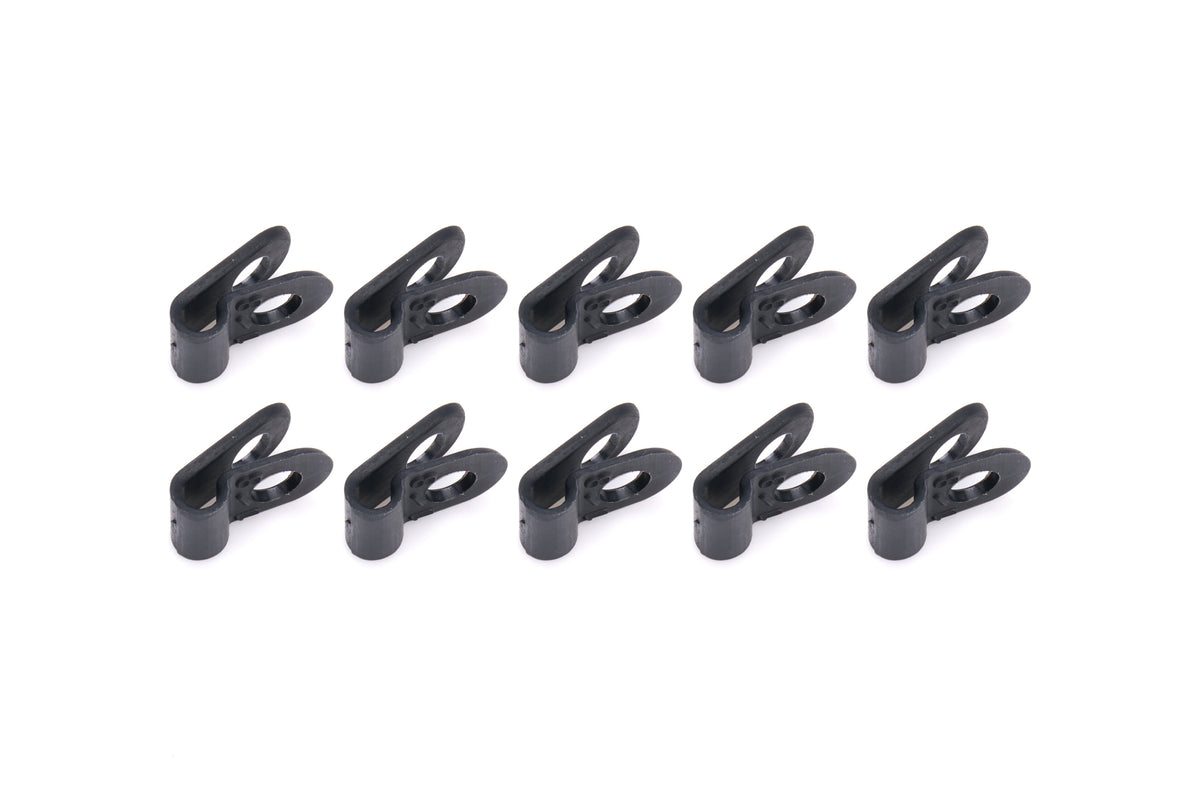 QuickCar Adel Line Clamp - Nylon - 1/8 in ID - Black (Set of 10)