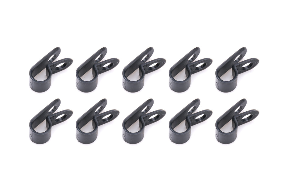 QuickCar Adel Line Clamp - Nylon - 1/4 in ID - Black (Set of 10)