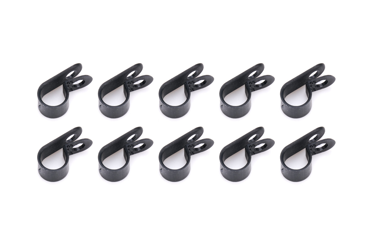 QuickCar Adel Line Clamp - Nylon - 3/8 in ID - Black (Set of 10)