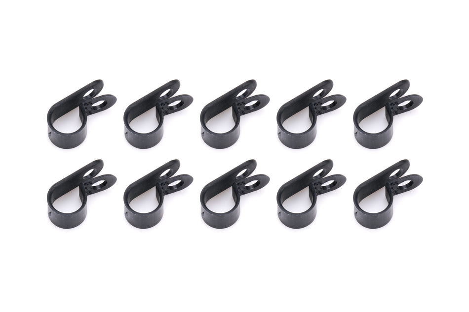 QuickCar Adel Line Clamp - Nylon - 3/8 in ID - Black (Set of 10)