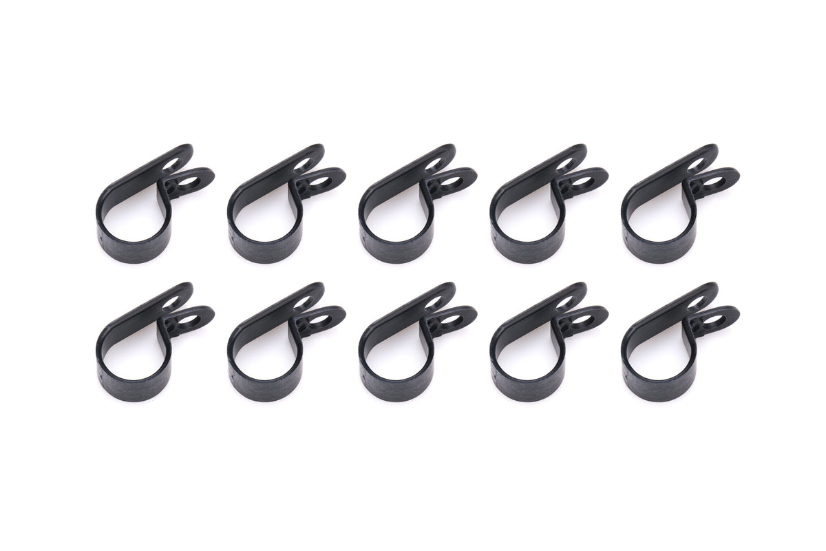 QuickCar Adel Line Clamp - Nylon - 1/2 in ID - Black (Set of 10)