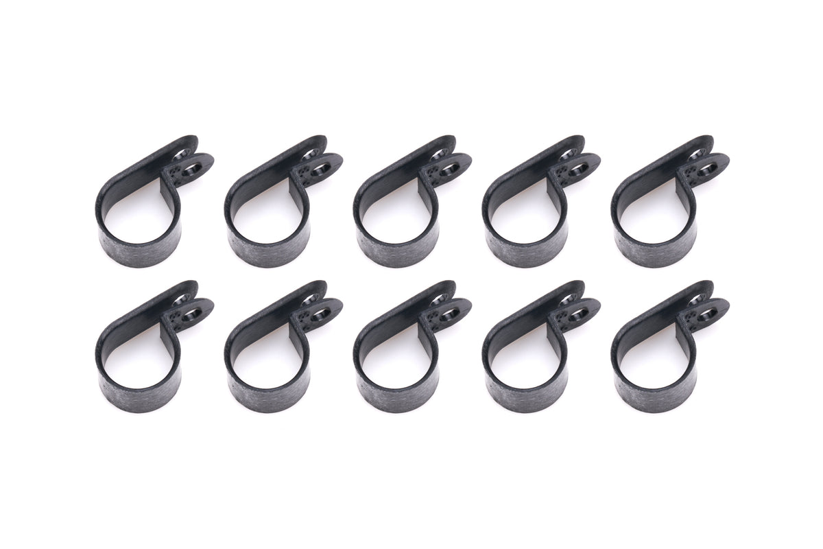 QuickCar Adel Line Clamp - Nylon - 5/8 in ID - Black (Set of 10)