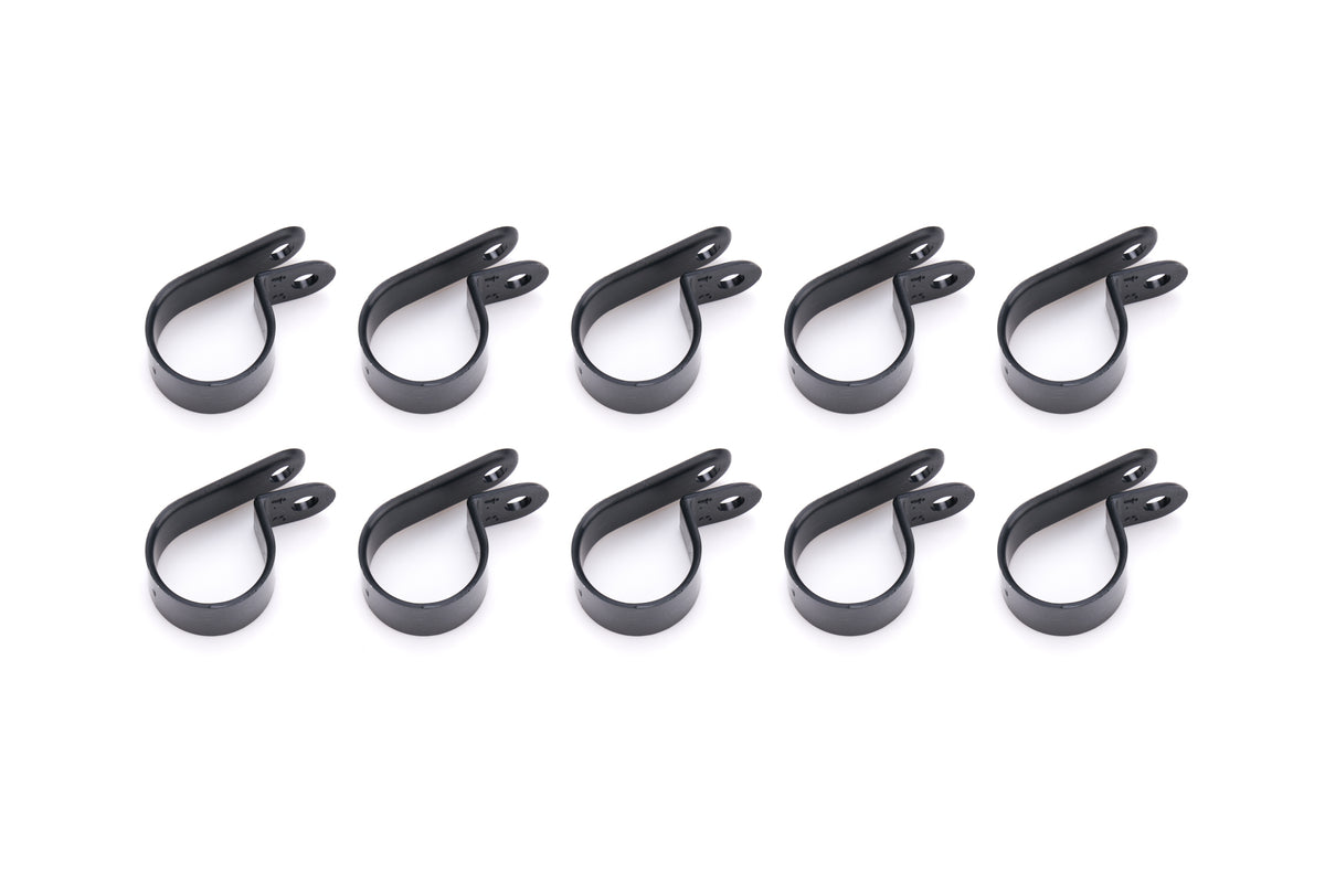 QuickCar Adel Line Clamp - Nylon - 3/4 in ID - Black (Set of 10)
