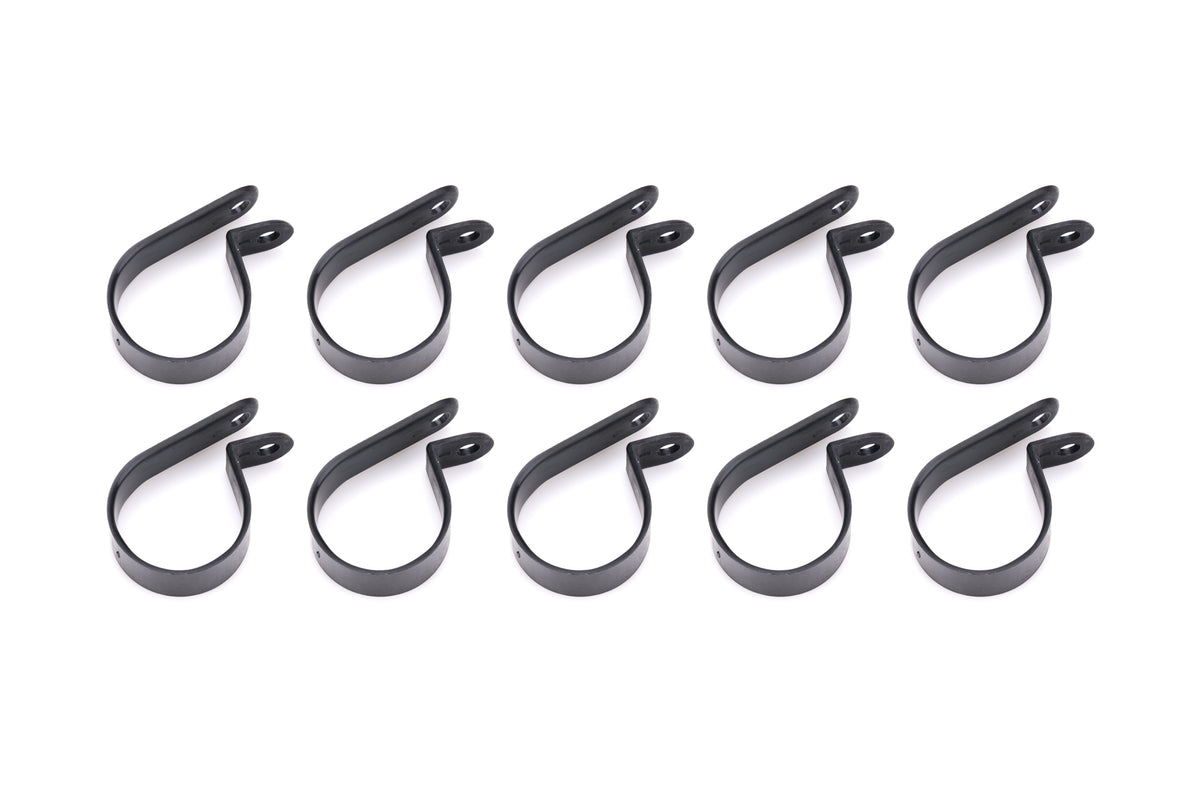 QuickCar Adel Line Clamp - Nylon - 1 in in ID - Black (Set of 10)
