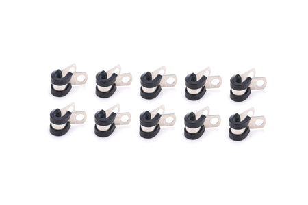QuickCar Adel Line Clamp - Aluminum - Rubber Lining - 1/4 in ID (Set of 10)