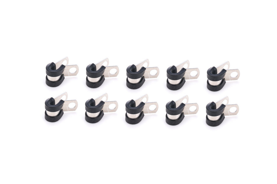 QuickCar Adel Line Clamp - Aluminum - Rubber Lining - 1/4 in ID (Set of 10)