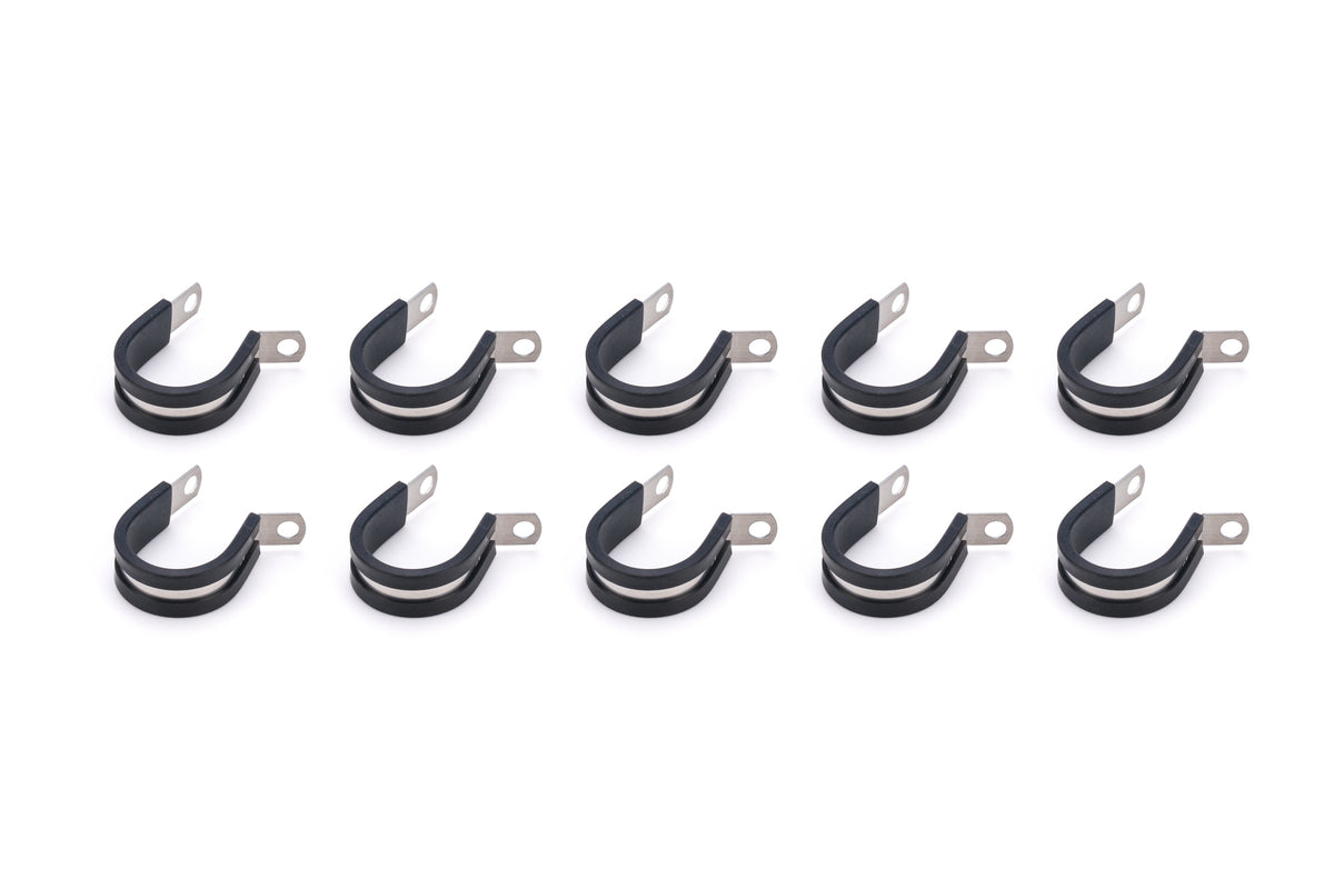 QuickCar Adel Line Clamp - Aluminum - Rubber Lining - 1 in ID (Set of 10)