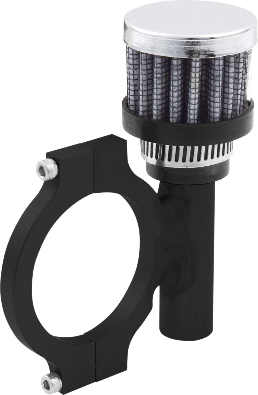 QuickCar Clamp-On Round Breather - 1/2 in OD Tube - Black