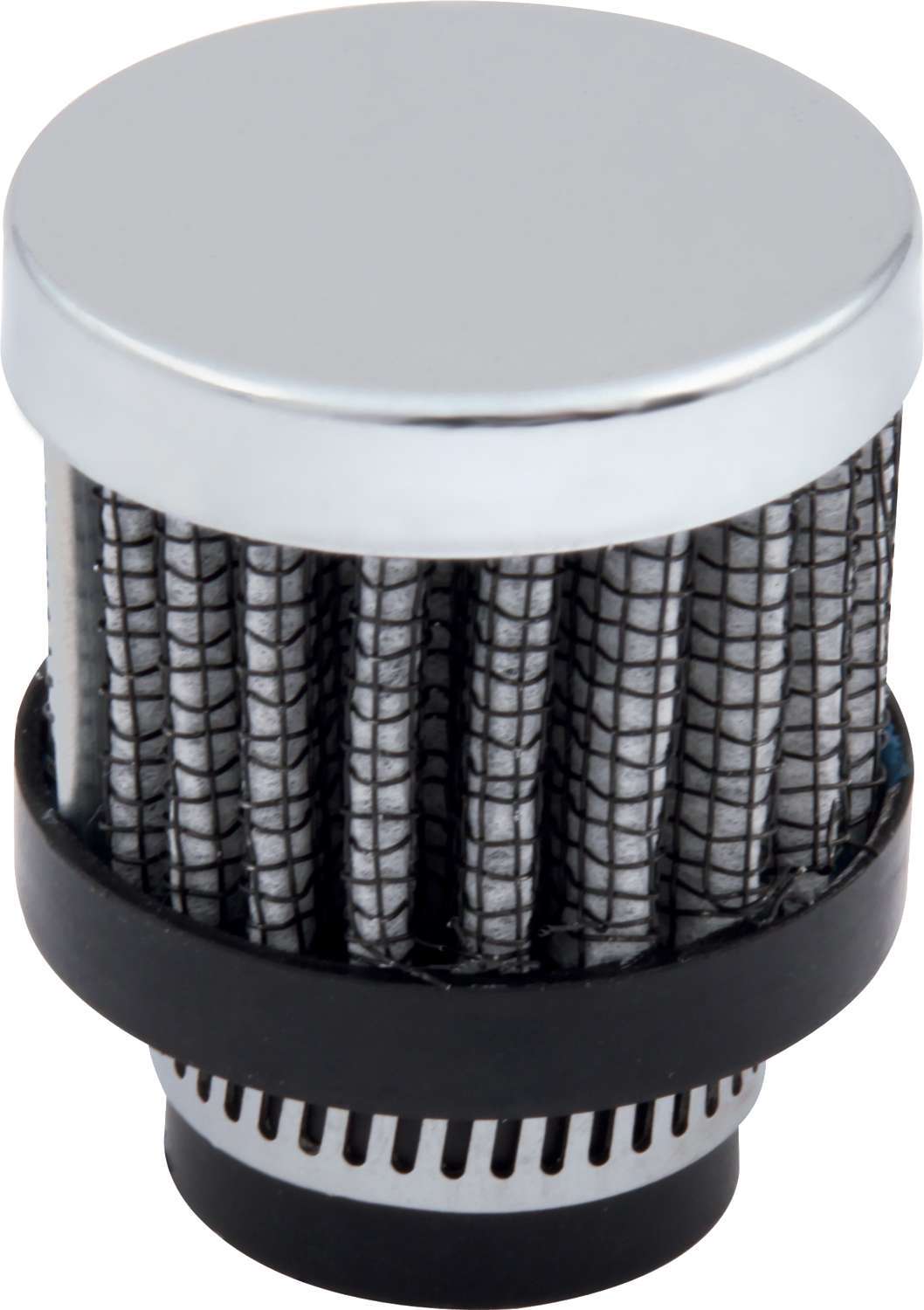 QuickCar Clamp-On Round Breather - 1/2 in OD Tube - Chrome 66-9381