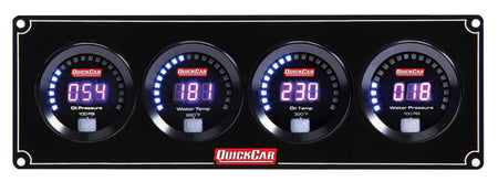 QuickCar Digital Series Gauge Panel Assembly - OP / WT / OT / WP - Black Panel / Black Face
