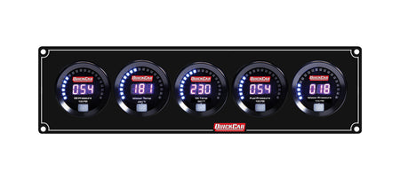 QuickCar Digital Series Gauge Panel Assembly - OP / WT / FP / WP / OT - Black Panel / Black Face