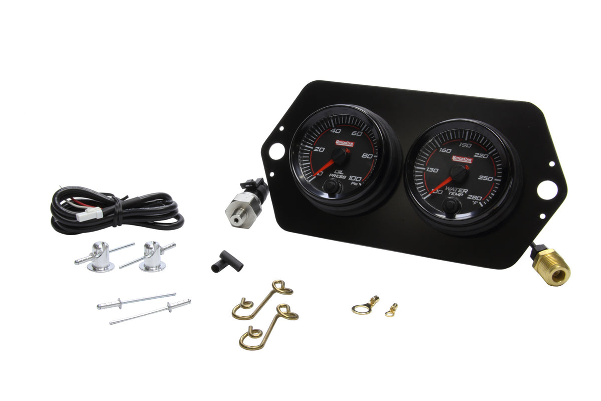 QuickCar Redline Gauge Panel - 2-5/8 in Diameter - Black Face