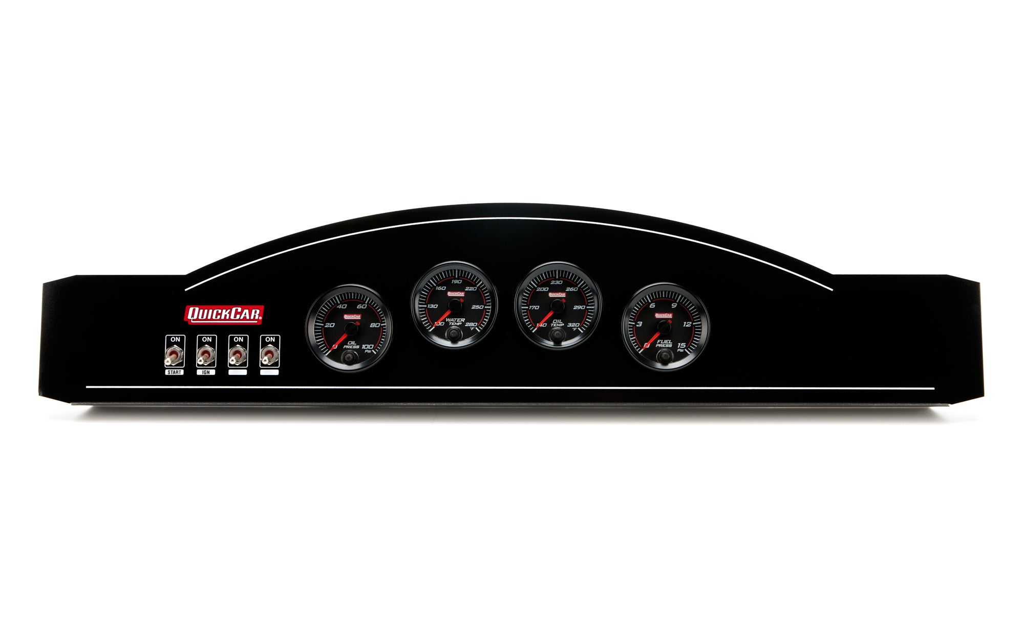 QuickCar Redline Gauge Panel - Single Ignition - 2-5/8 in Diameter - Black Face 69-821-031