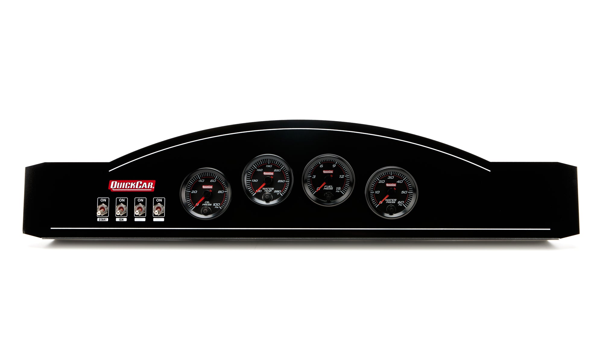 QuickCar Redline Dual Ignition Gauge Panel - 2-5/8 in Diameter - Black Face 69-826-011