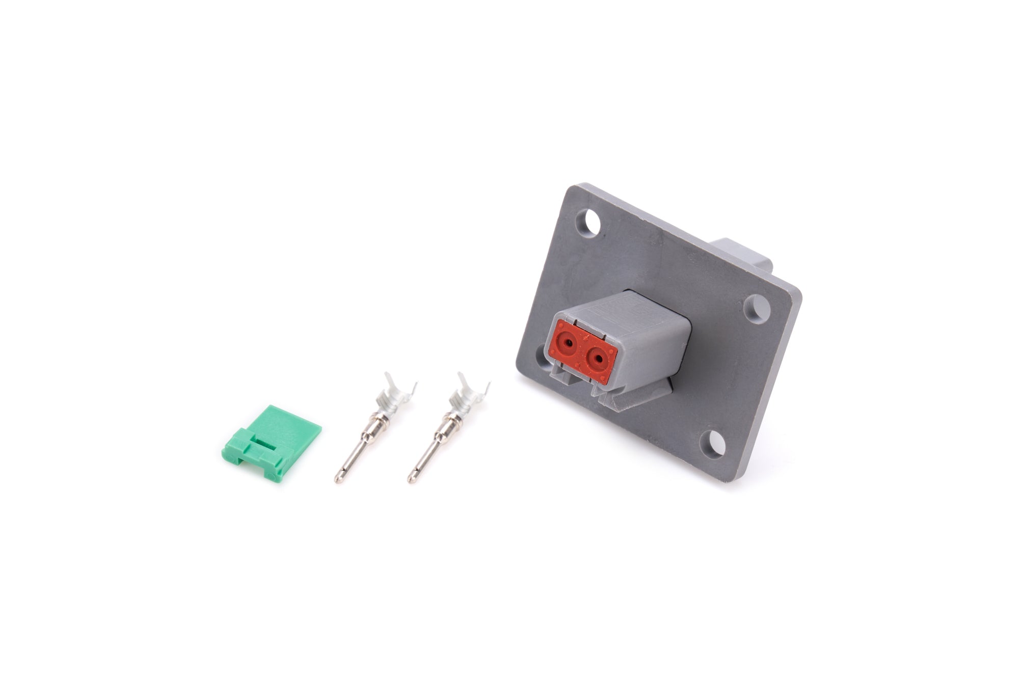 QuickCar 2 Pin Male Deutsch Connector w/ Flange