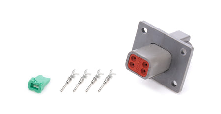 QuickCar 4 Pin Male Deutsch Connector w/ Flange