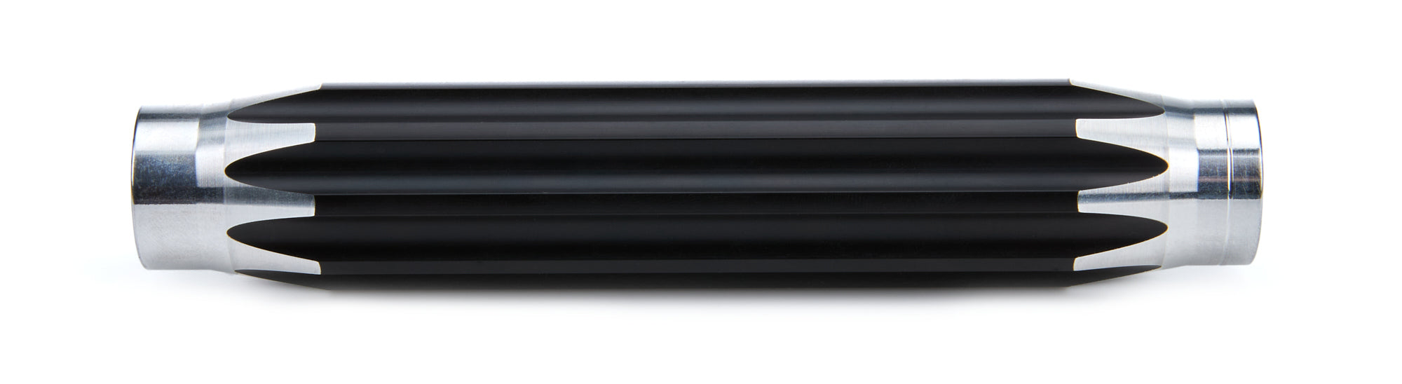 QuickCar Scalloped Aluminum Suspension Tube - 6-1/2 in Long - 3/4-16 in Female Thread - Black / Natural