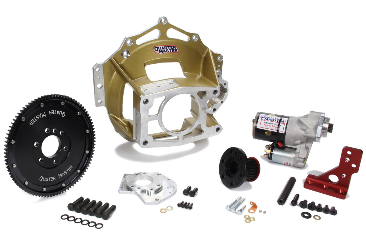 Quarter Master Clutchless Magnesium Bellhousing Kit - Reverse Mount - GM LS-Series - Bert / Brinn